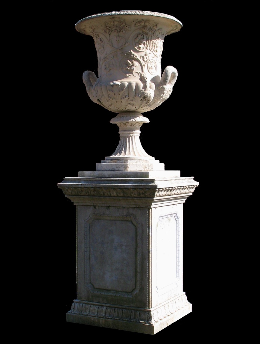 Classical urn and pedestal