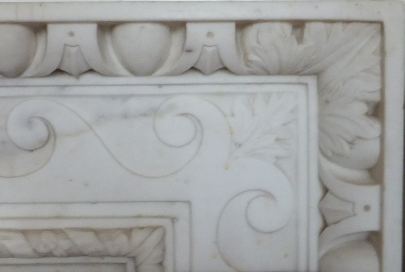 Detail of marble fire surround