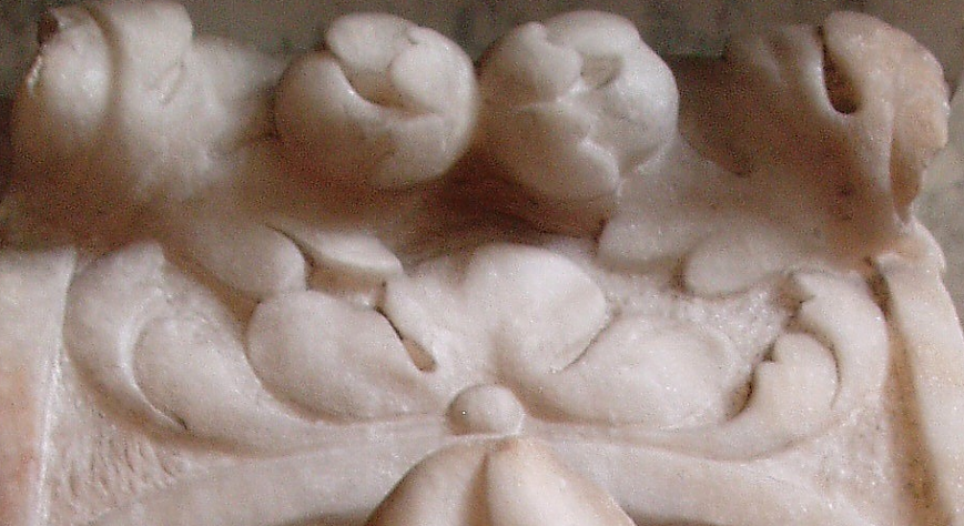 small carved marble detail